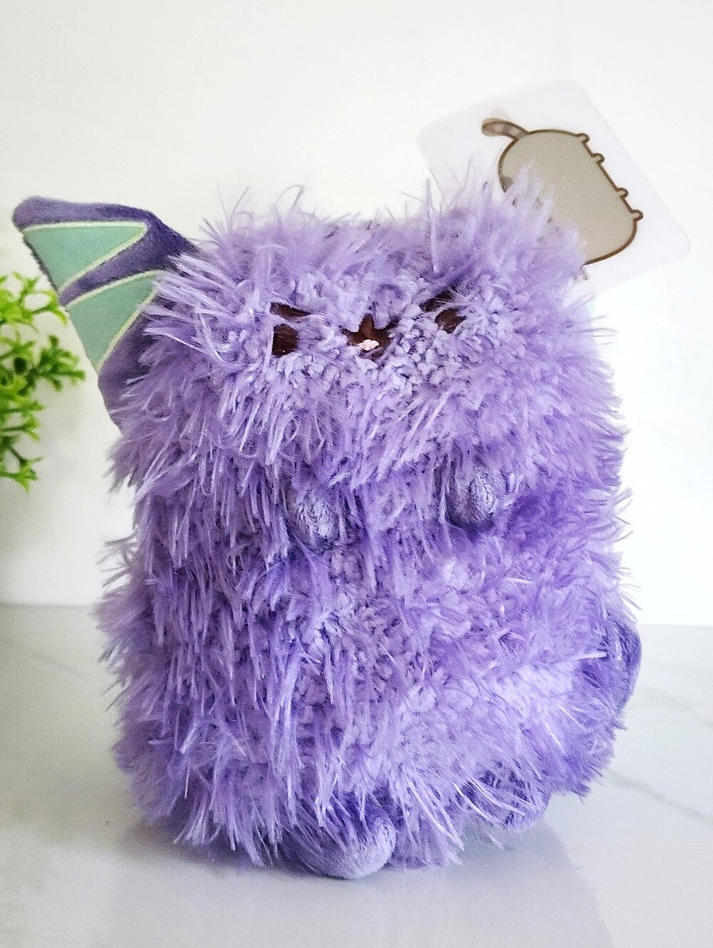 💜 NWT GUND Pusheen Pip Dragon Plush 6.5" Purple Shaggy Fur Plushie Mint Wings